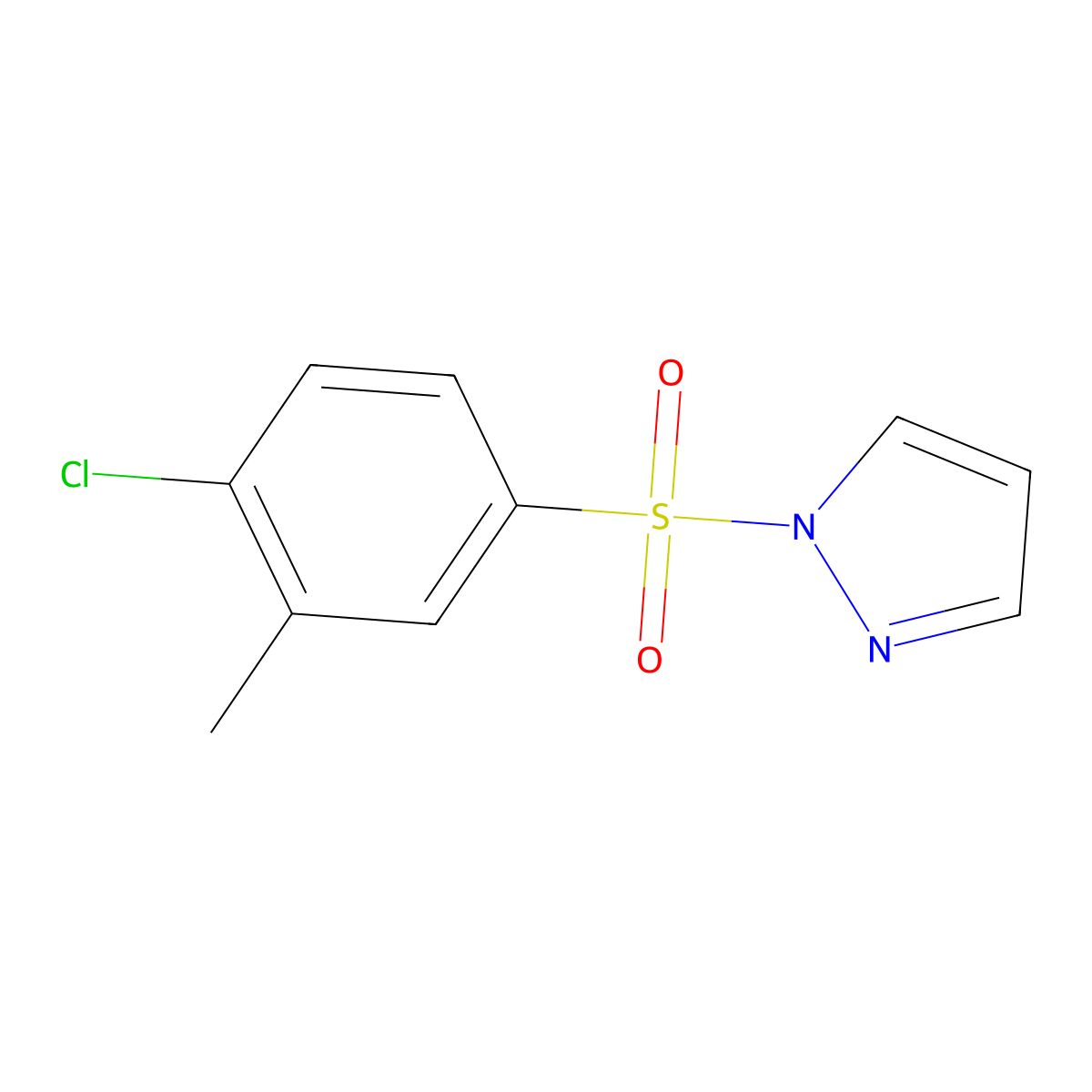 1-[(4-chloro-3-methylphenyl)sulfonyl]-1H-pyrazole molecular structure, CAS 1179424-41-9
