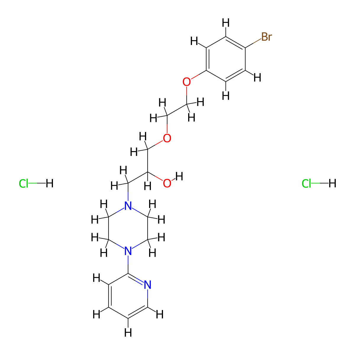 1-(2-(4-Bromophenoxy)ethoxy)-3-(4-(pyridin-2-yl)piperazin-1-yl)propan-2-ol dihydrochloride molecular structure, CAS 1179426-30-2