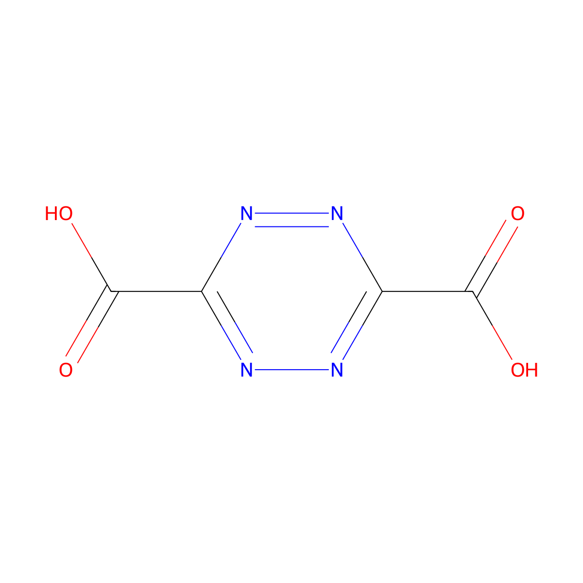 1,2,4,5-Tetrazine-3,6-dicarboxylic acid molecular structure, CAS 117943-07-4