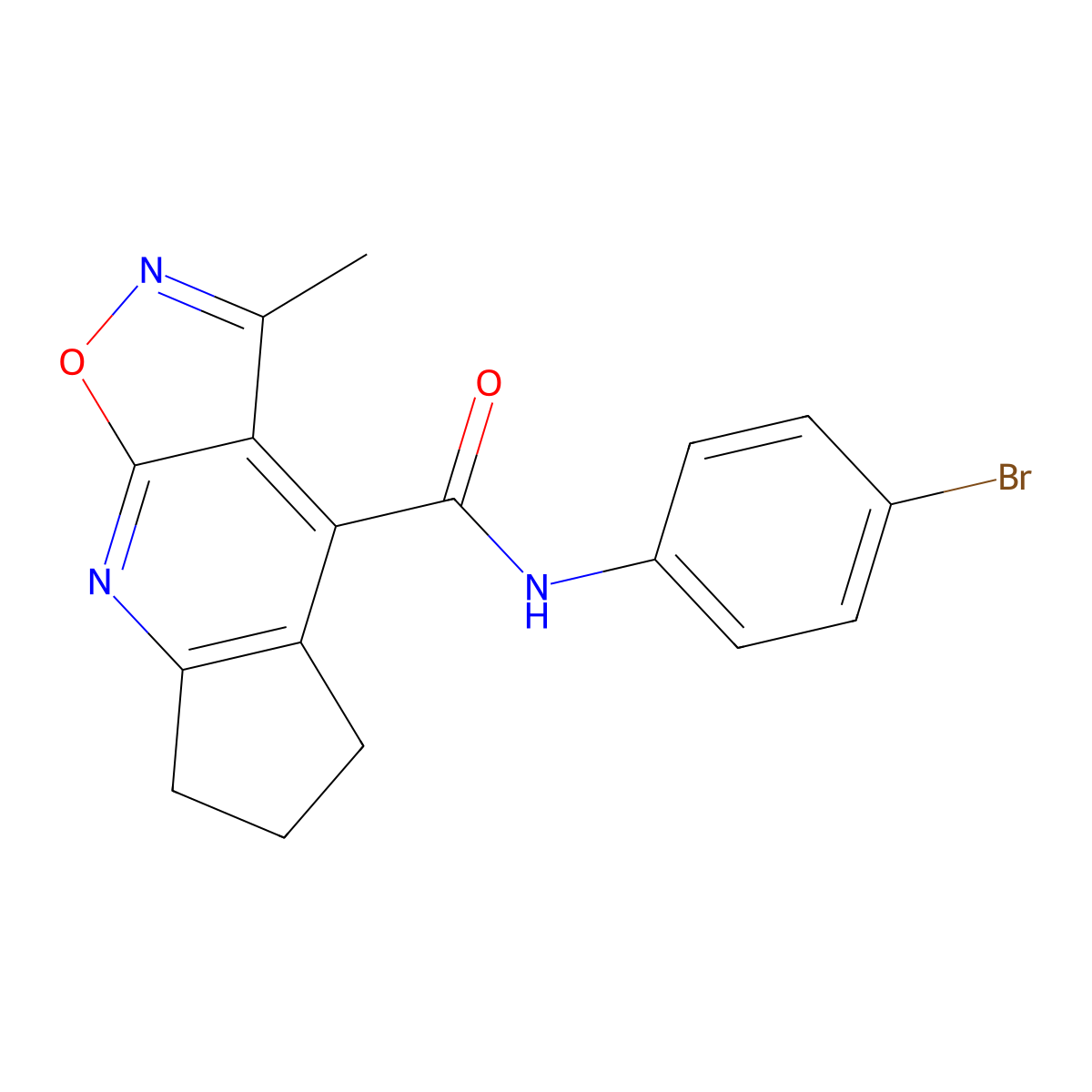 N-(4-bromophenyl)-3-methyl-6,7-dihydro-5H-cyclopenta[b][1,2]oxazolo[4,5-e]pyridine-4-carboxamide molecular structure, CAS 1179437-76-3