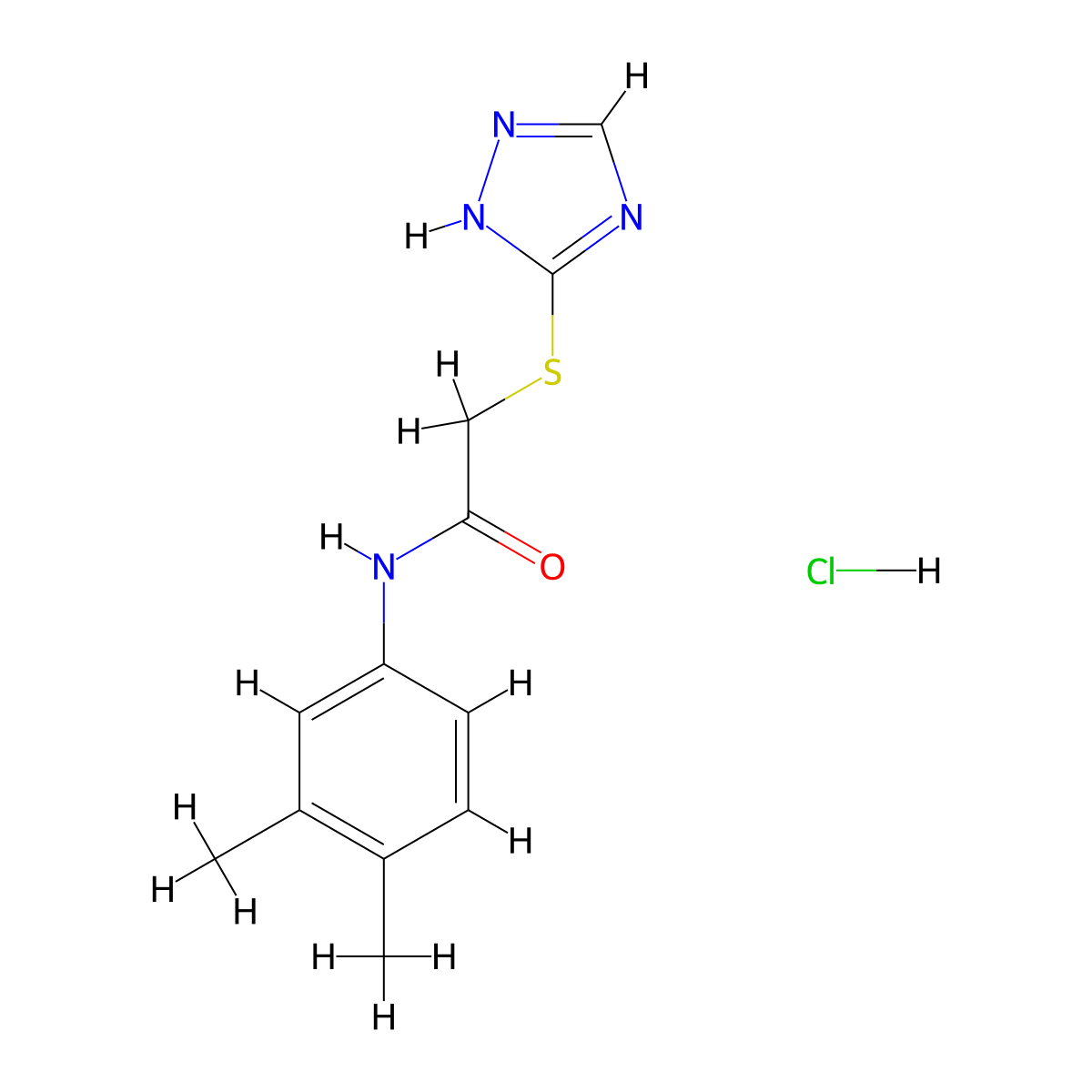 2-((4H-1,2,4-triazol-3-yl)thio)-N-(3,4-dimethylphenyl)acetamide hydrochloride molecular structure, CAS 1179438-50-6