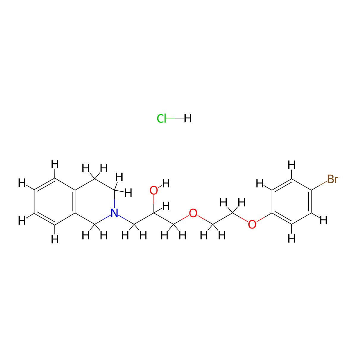 1-(2-(4-bromophenoxy)ethoxy)-3-(3,4-dihydroisoquinolin-2(1H)-yl)propan-2-ol hydrochloride molecular structure, CAS 1179441-08-7