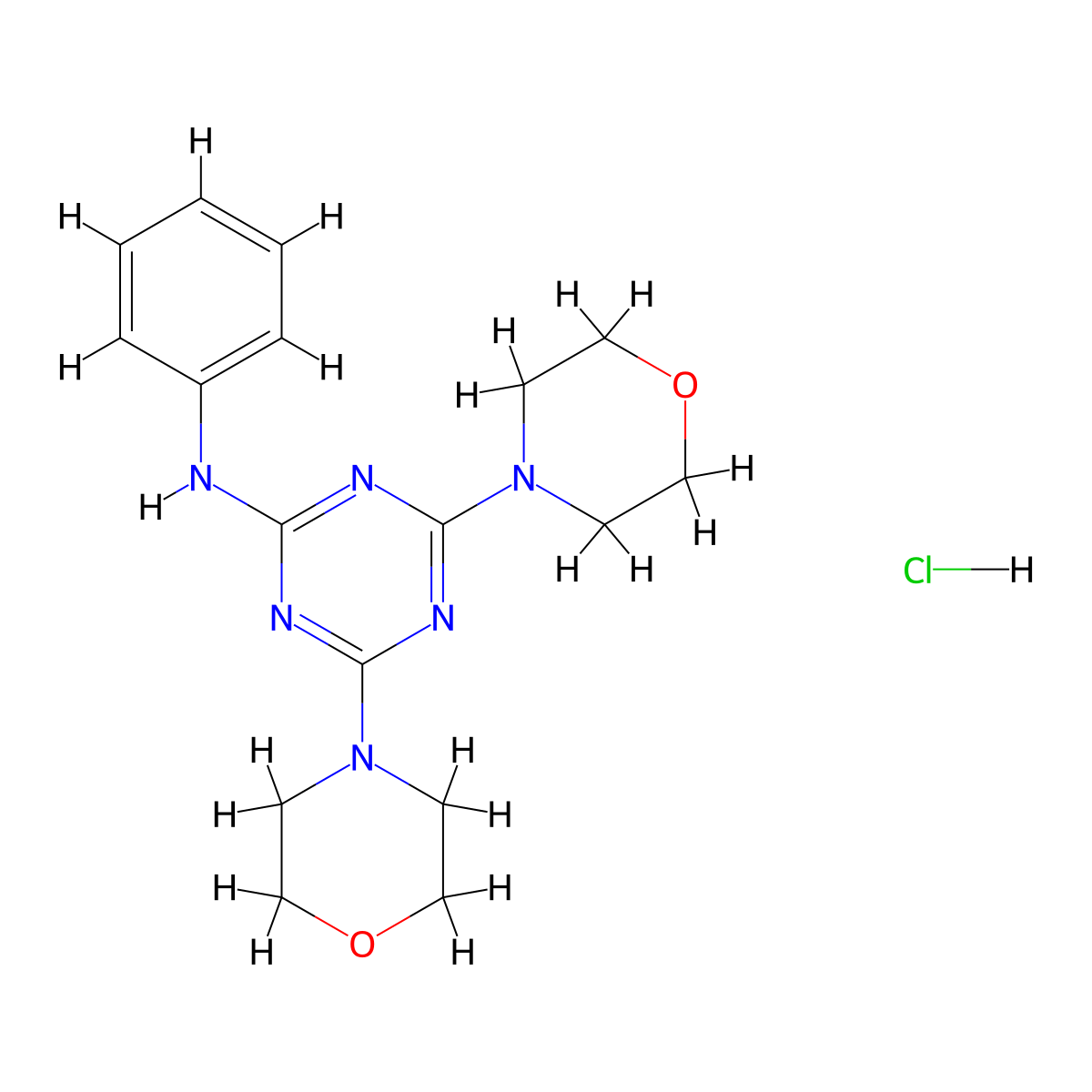 4,6-dimorpholino-N-phenyl-1,3,5-triazin-2-amine hydrochloride molecular structure, CAS 1179443-70-9