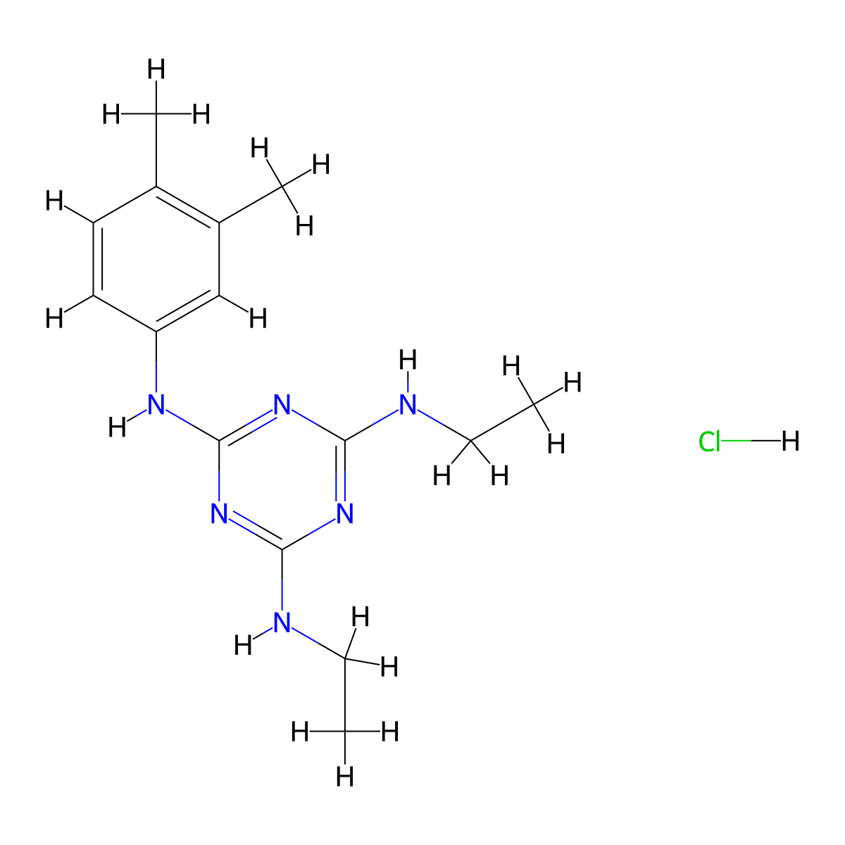 N2-(3,4-dimethylphenyl)-N4,N6-diethyl-1,3,5-triazine-2,4,6-triamine hydrochloride molecular structure, CAS 1179443-75-4