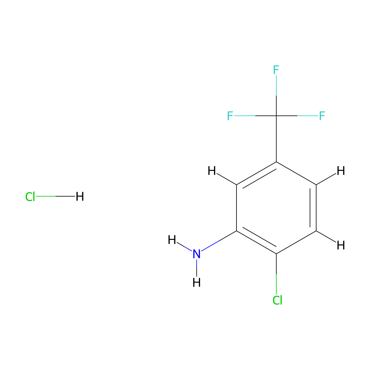 2-Chloro-5-(trifluoromethyl)aniline hydrochloride molecular structure, CAS 1179444-82-6