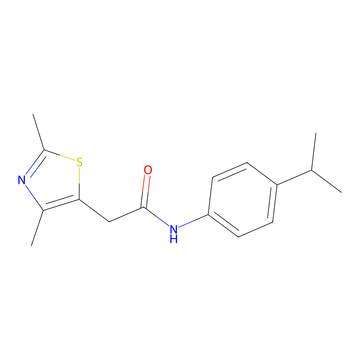 2-(2,4-dimethyl-1,3-thiazol-5-yl)-N-[4-(propan-2-yl)phenyl]acetamide molecular structure, CAS 1179445-39-6