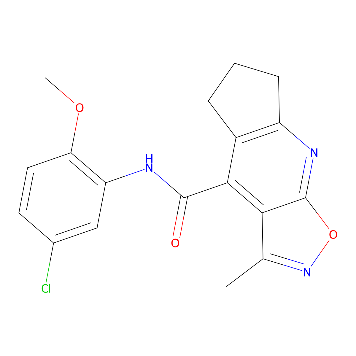 N-(5-chloro-2-methoxyphenyl)-3-methyl-6,7-dihydro-5H-cyclopenta[b][1,2]oxazolo[4,5-e]pyridine-4-carboxamide molecular structure, CAS 1179446-34-4