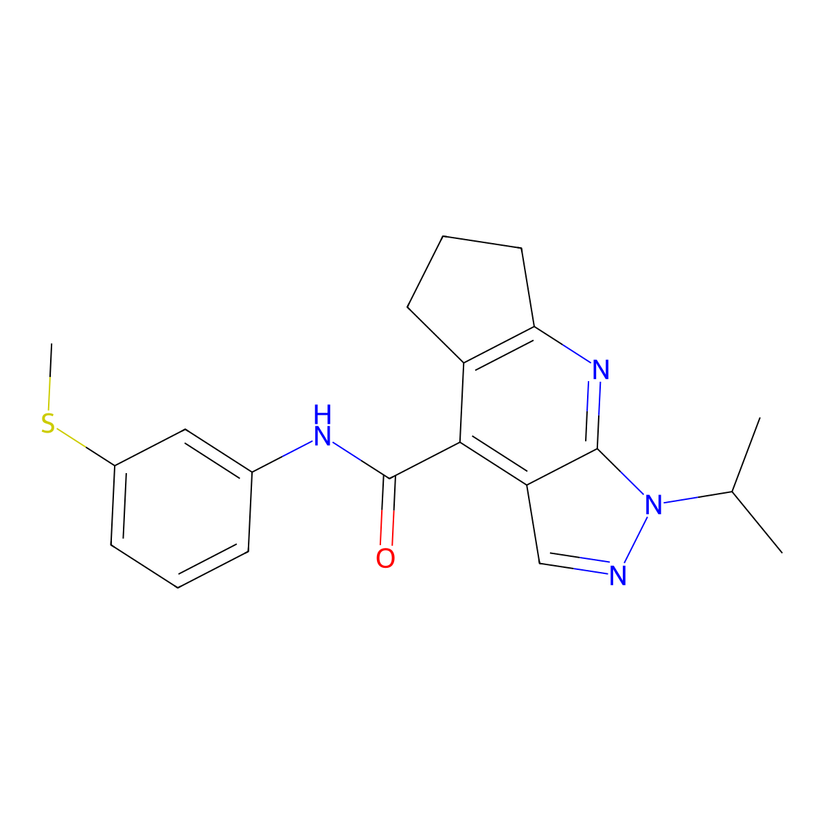 N-[3-(methylsulfanyl)phenyl]-1-(propan-2-yl)-1,5,6,7-tetrahydrocyclopenta[b]pyrazolo[4,3-e]pyridine-4-carboxamide molecular structure, CAS 1179446-69-5