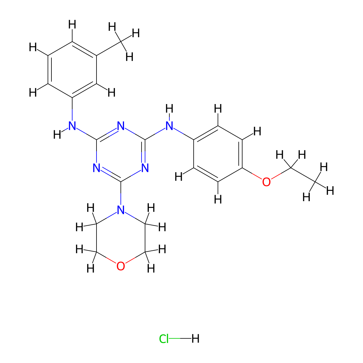N2-(4-ethoxyphenyl)-6-morpholino-N4-(m-tolyl)-1,3,5-triazine-2,4-diamine hydrochloride molecular structure, CAS 1179446-91-3