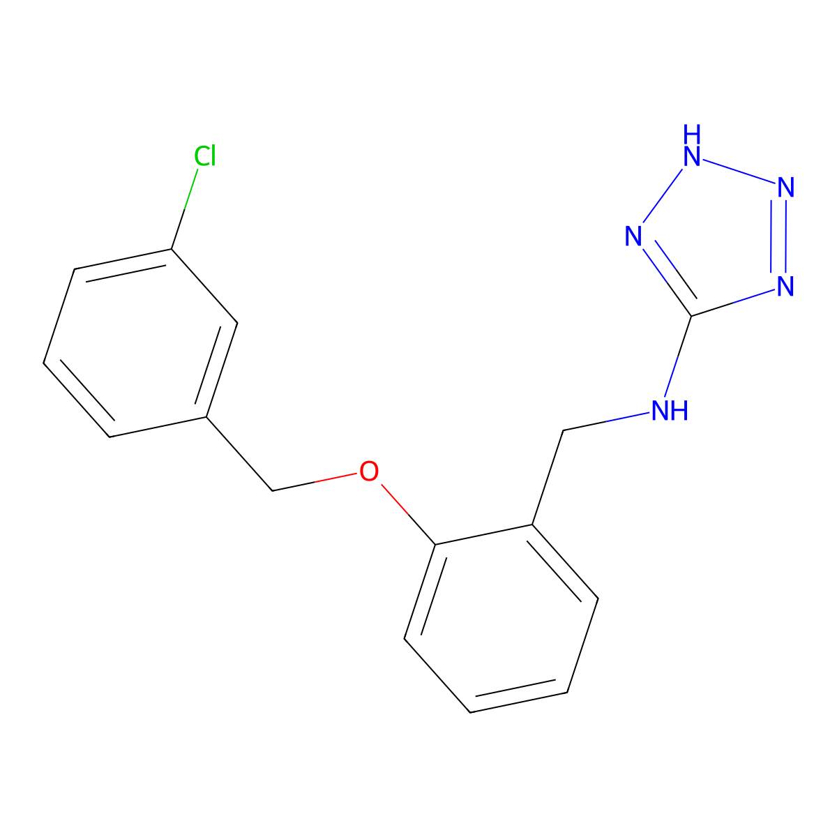 N-{2-[(3-chlorobenzyl)oxy]benzyl}-N-(2H-tetraazol-5-yl)amine molecular structure, CAS 1179451-04-7