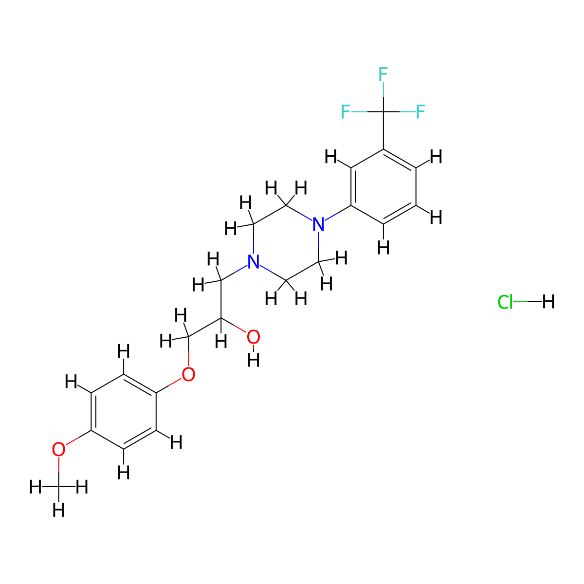 1-(4-Methoxyphenoxy)-3-{4-[3-(trifluoromethyl)phenyl]piperazin-1-YL}propan-2-OL hydrochloride molecular structure, CAS 1179452-11-9