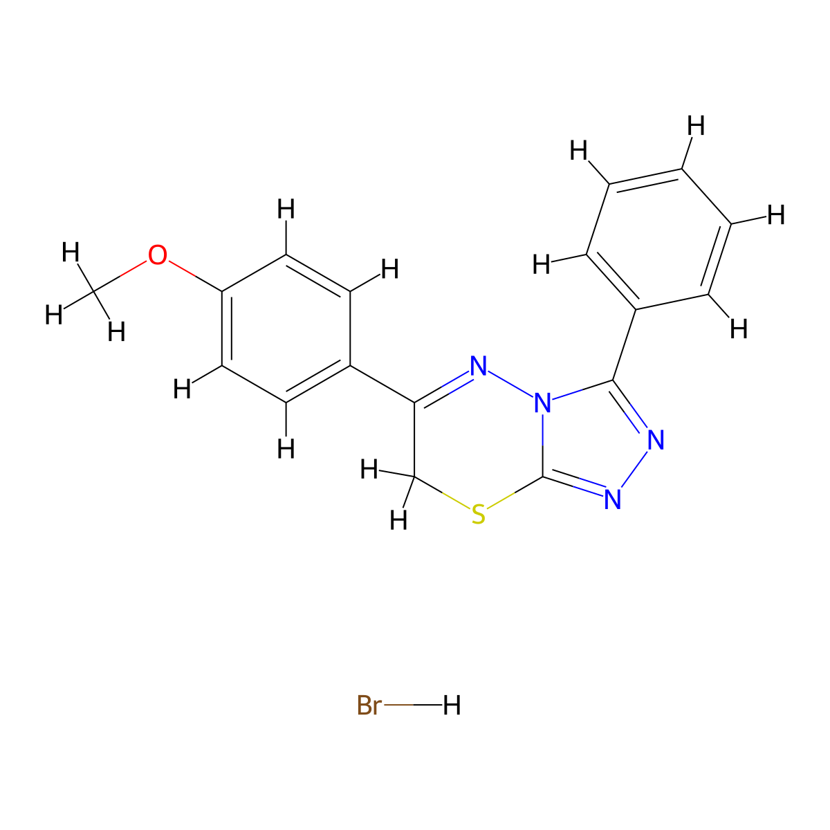 6-(4-methoxyphenyl)-3-phenyl-7H-[1,2,4]triazolo[3,4-b][1,3,4]thiadiazine hydrobromide molecular structure, CAS 1179452-75-5