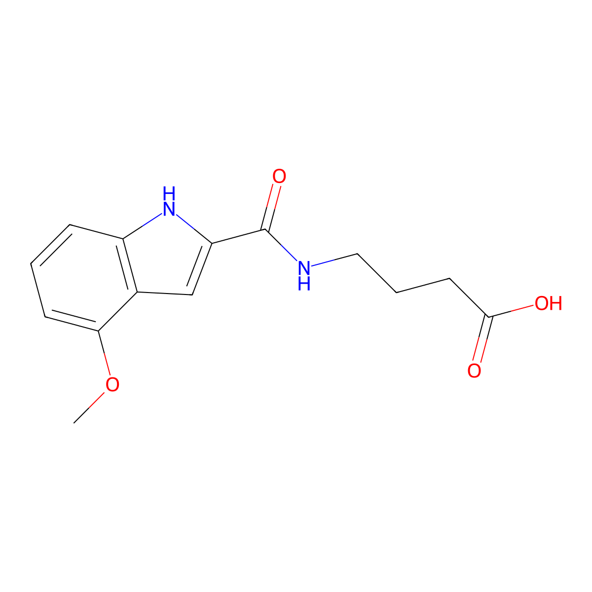 4-{[(4-methoxy-1H-indol-2-yl)carbonyl]amino}butanoic acid molecular structure, CAS 1179453-32-7