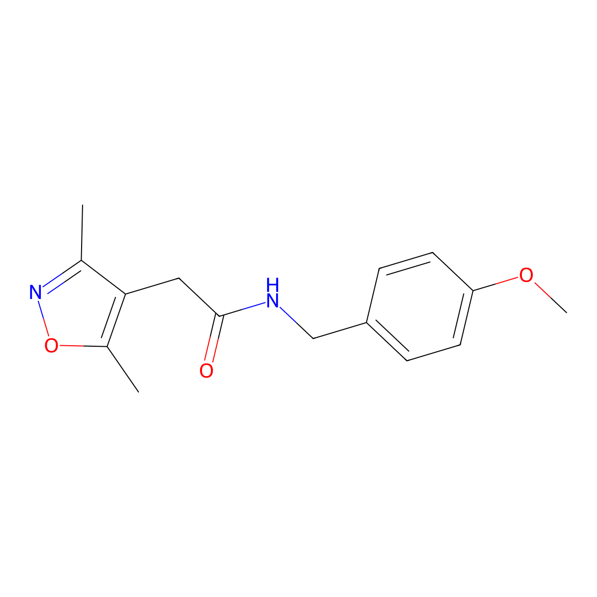 2-(3,5-dimethyl-1,2-oxazol-4-yl)-N-(4-methoxybenzyl)acetamide molecular structure, CAS 1179453-99-6