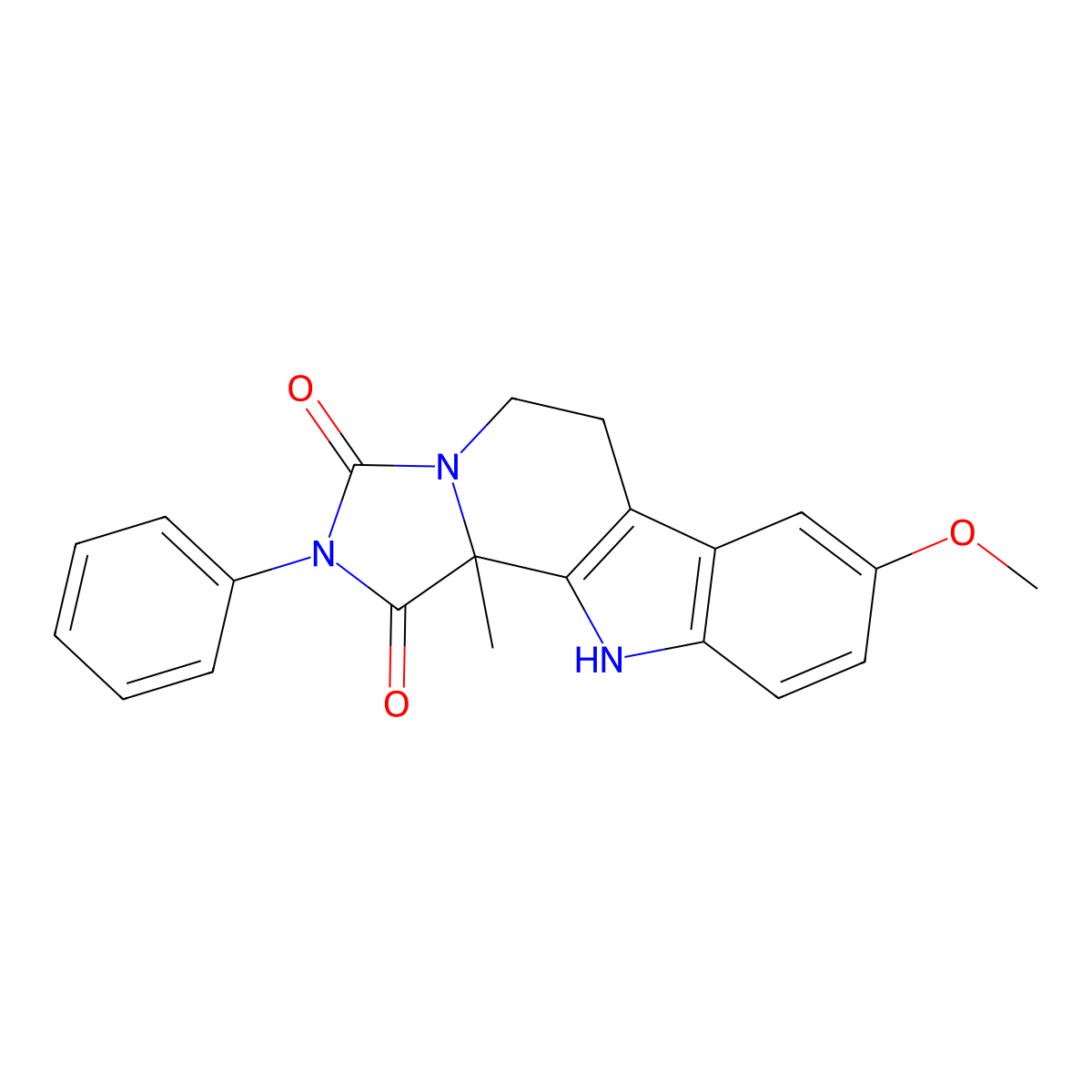8-methoxy-11b-methyl-2-phenyl-5,6,11,11b-tetrahydro-1H-imidazo[5,1-a]beta-carboline-1,3(2H)-dione molecular structure, CAS 1179457-60-3