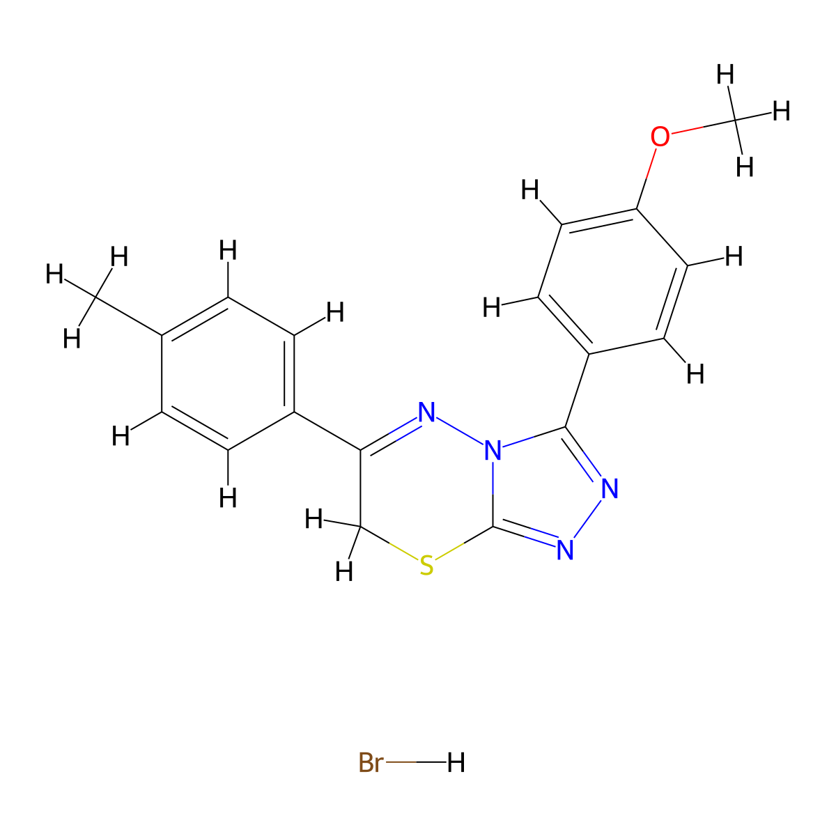 3-(4-methoxyphenyl)-6-(p-tolyl)-7H-[1,2,4]triazolo[3,4-b][1,3,4]thiadiazine hydrobromide molecular structure, CAS 1179458-06-0