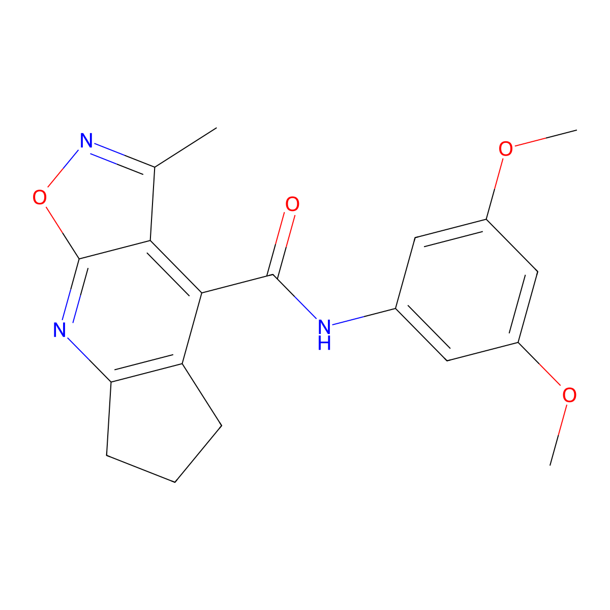 N-(3,5-dimethoxyphenyl)-3-methyl-6,7-dihydro-5H-cyclopenta[b][1,2]oxazolo[4,5-e]pyridine-4-carboxamide molecular structure, CAS 1179459-43-8