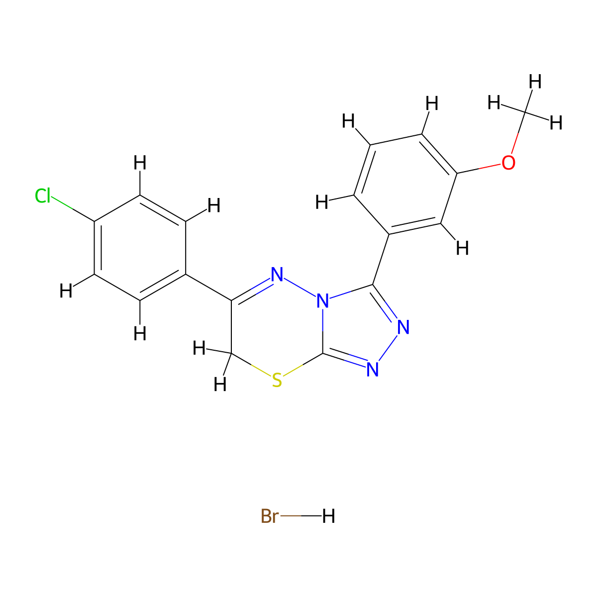6-(4-chlorophenyl)-3-(3-methoxyphenyl)-7H-[1,2,4]triazolo[3,4-b][1,3,4]thiadiazine hydrobromide molecular structure, CAS 1179459-77-8