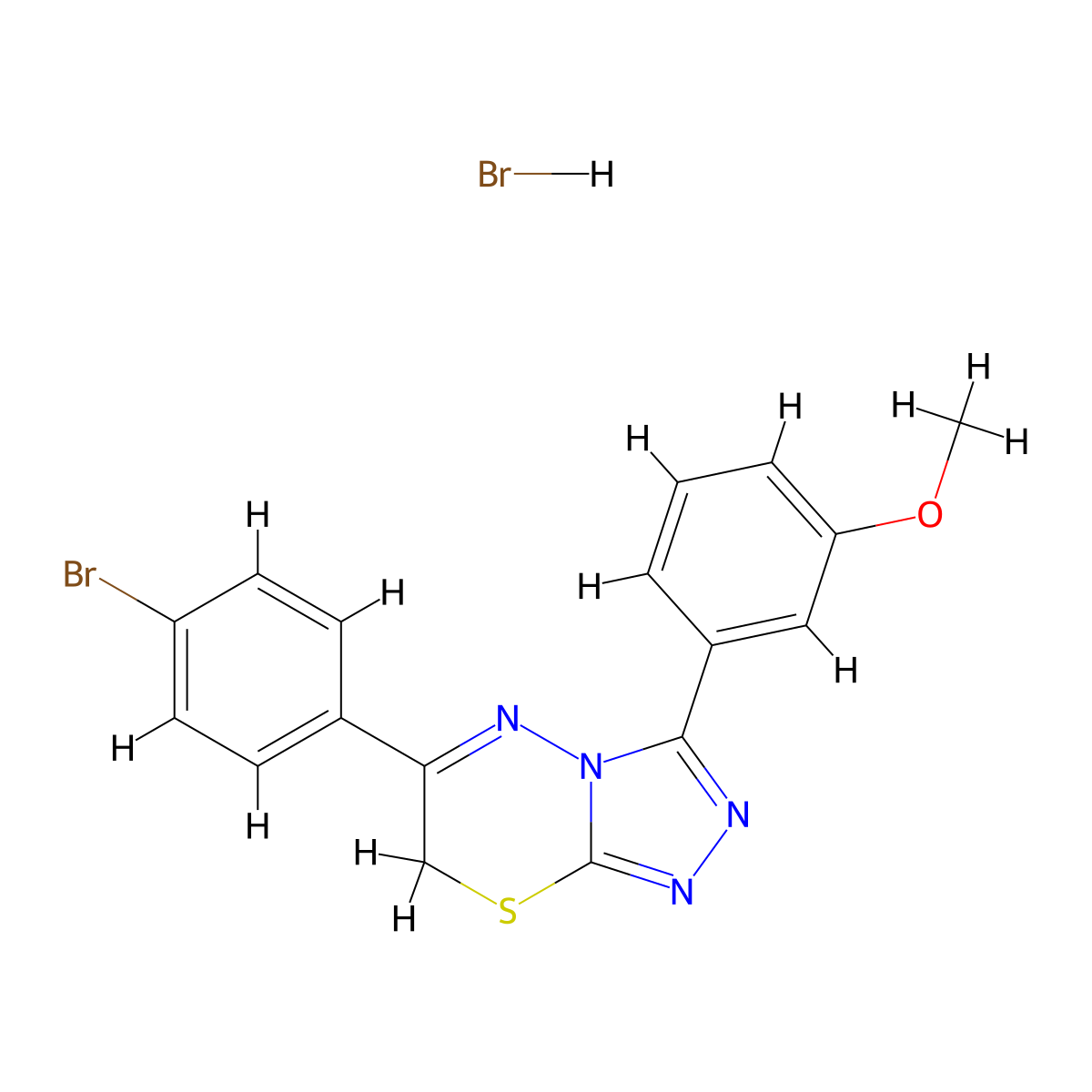 6-(4-bromophenyl)-3-(3-methoxyphenyl)-7H-[1,2,4]triazolo[3,4-b][1,3,4]thiadiazine hydrobromide molecular structure, CAS 1179464-27-7