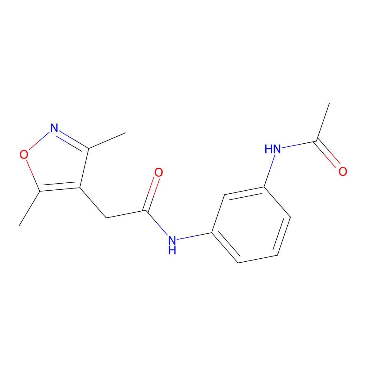 N-[3-(acetylamino)phenyl]-2-(3,5-dimethyl-1,2-oxazol-4-yl)acetamide molecular structure, CAS 1179464-33-5