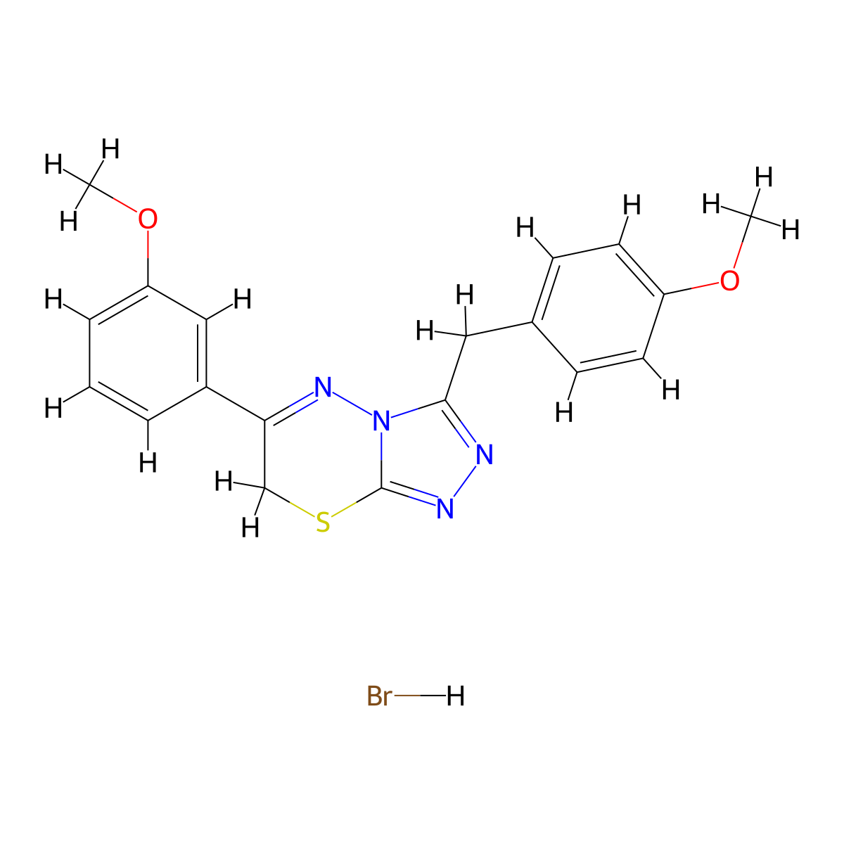 3-(4-methoxybenzyl)-6-(3-methoxyphenyl)-7H-[1,2,4]triazolo[3,4-b][1,3,4]thiadiazine hydrobromide molecular structure, CAS 1179466-58-0