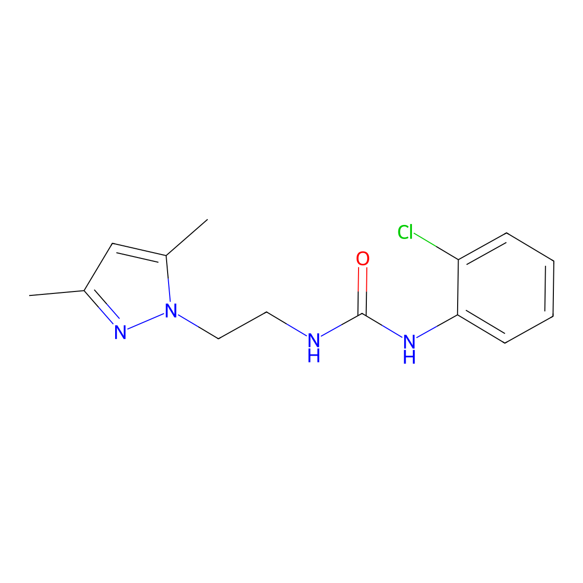 1-(2-chlorophenyl)-3-[2-(3,5-dimethyl-1H-pyrazol-1-yl)ethyl]urea molecular structure, CAS 1179468-20-2
