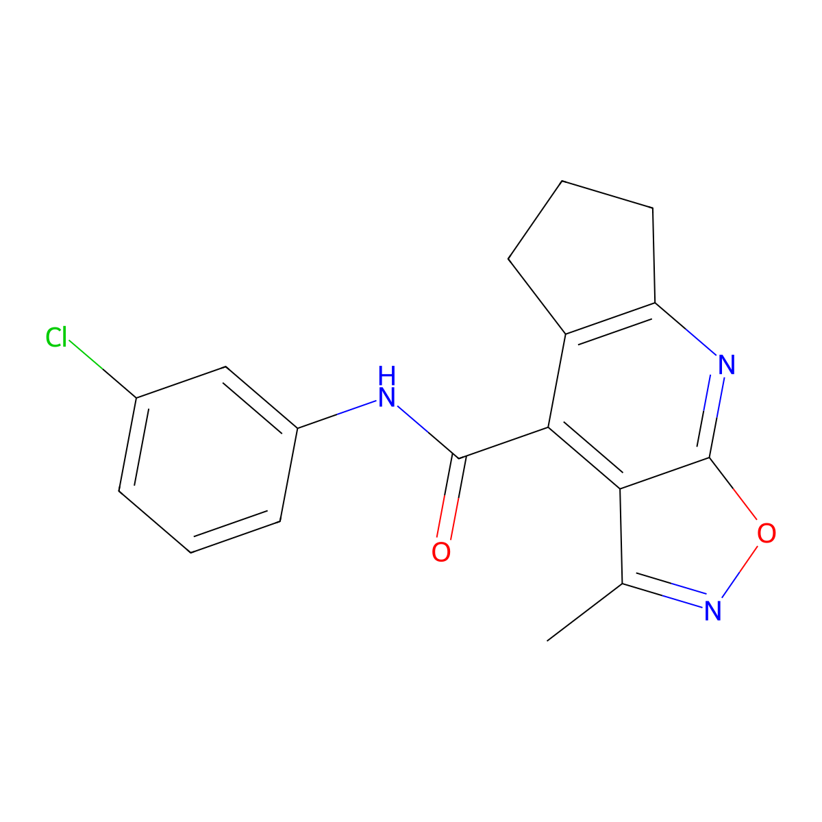 N-(3-chlorophenyl)-3-methyl-6,7-dihydro-5H-cyclopenta[b][1,2]oxazolo[4,5-e]pyridine-4-carboxamide molecular structure, CAS 1179468-44-0