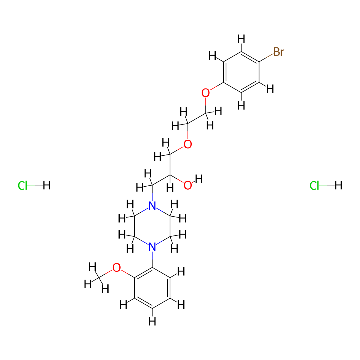 1-(2-(4-Bromophenoxy)ethoxy)-3-(4-(2-methoxyphenyl)piperazin-1-yl)propan-2-ol dihydrochloride molecular structure, CAS 1179468-98-4