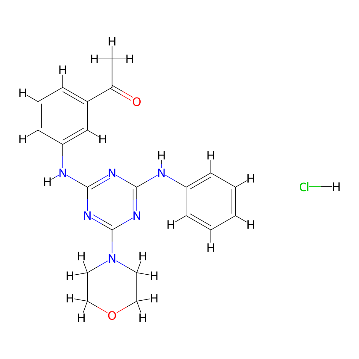 1-(3-((4-Morpholino-6-(phenylamino)-1,3,5-triazin-2-yl)amino)phenyl)ethanone hydrochloride molecular structure, CAS 1179469-93-2