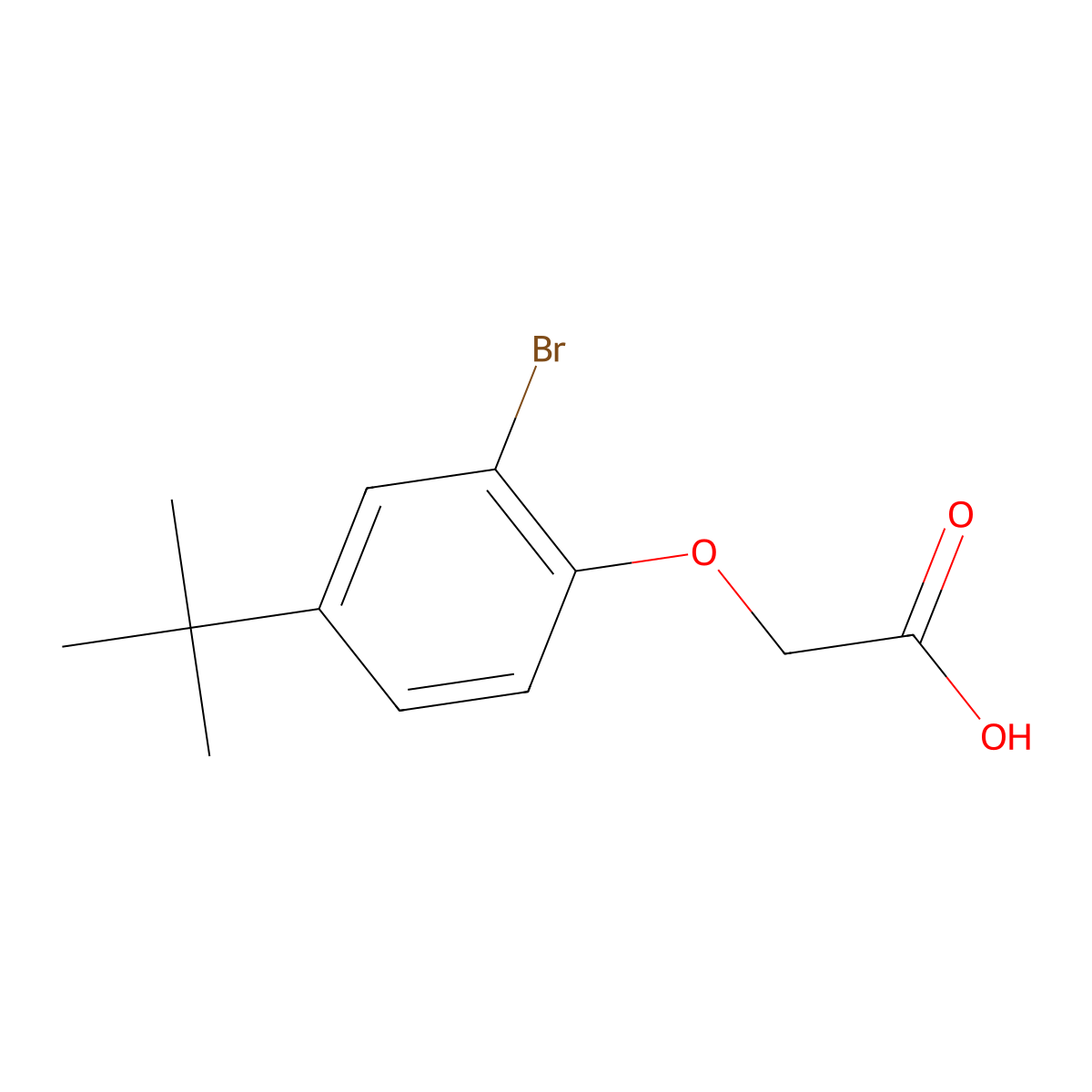(2-Bromo-4-tert-butylphenoxy)acetic acid molecular structure, CAS 117947-05-4