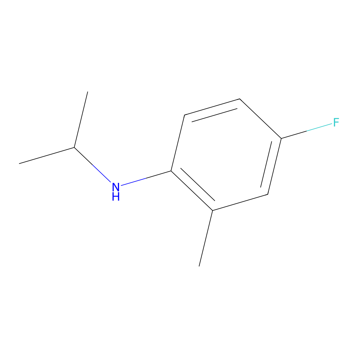 4-fluoro-2-methyl-N-(propan-2-yl)aniline molecular structure, CAS 117947-29-2
