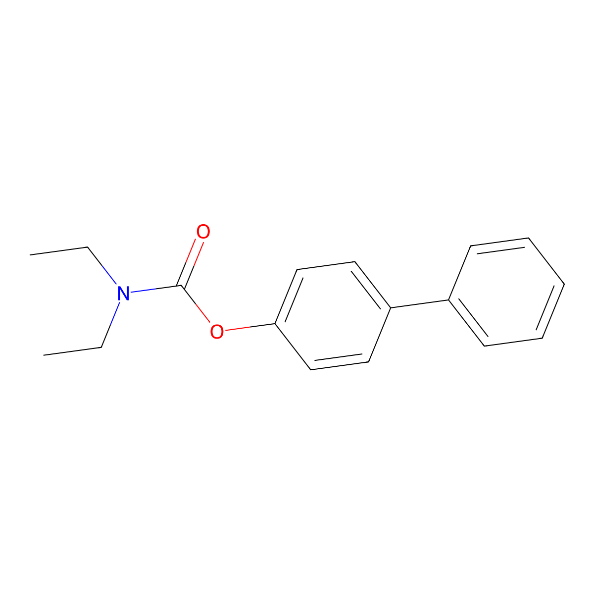 (4-phenylphenyl) N,N-diethylcarbamate molecular structure, CAS 117947-77-0