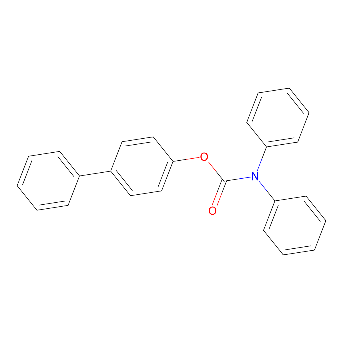 (4-phenylphenyl) N,N-diphenylcarbamate molecular structure, CAS 117947-78-1