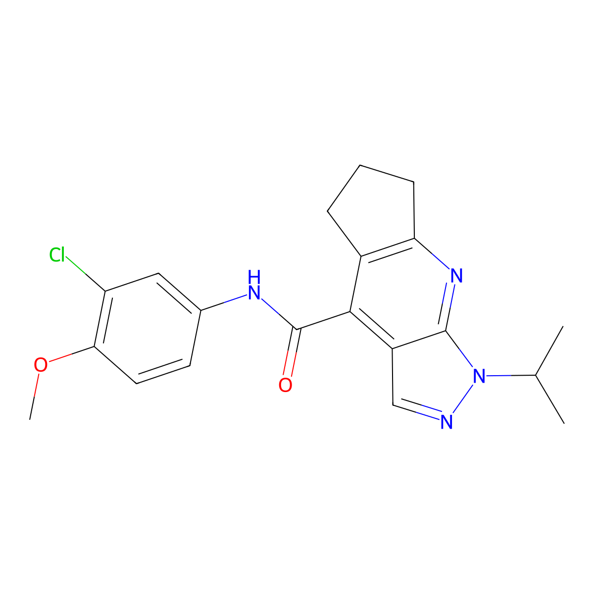 N-(3-chloro-4-methoxyphenyl)-1-(propan-2-yl)-1,5,6,7-tetrahydrocyclopenta[b]pyrazolo[4,3-e]pyridine-4-carboxamide molecular structure, CAS 1179470-20-2