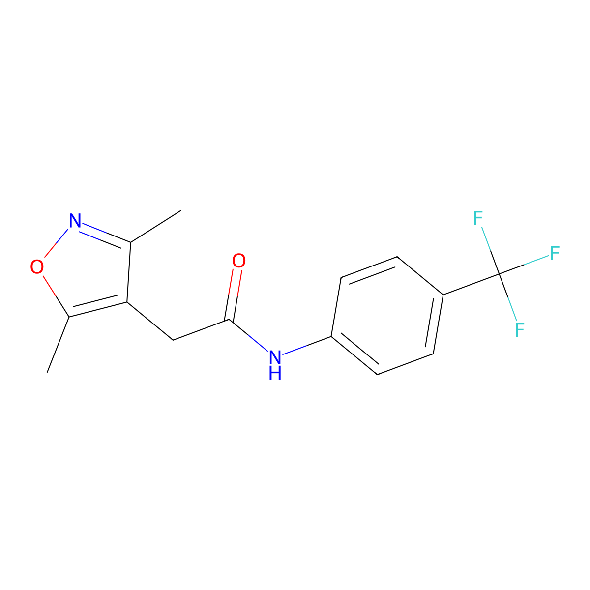 2-(3,5-dimethyl-1,2-oxazol-4-yl)-N-[4-(trifluoromethyl)phenyl]acetamide molecular structure, CAS 1179472-45-7