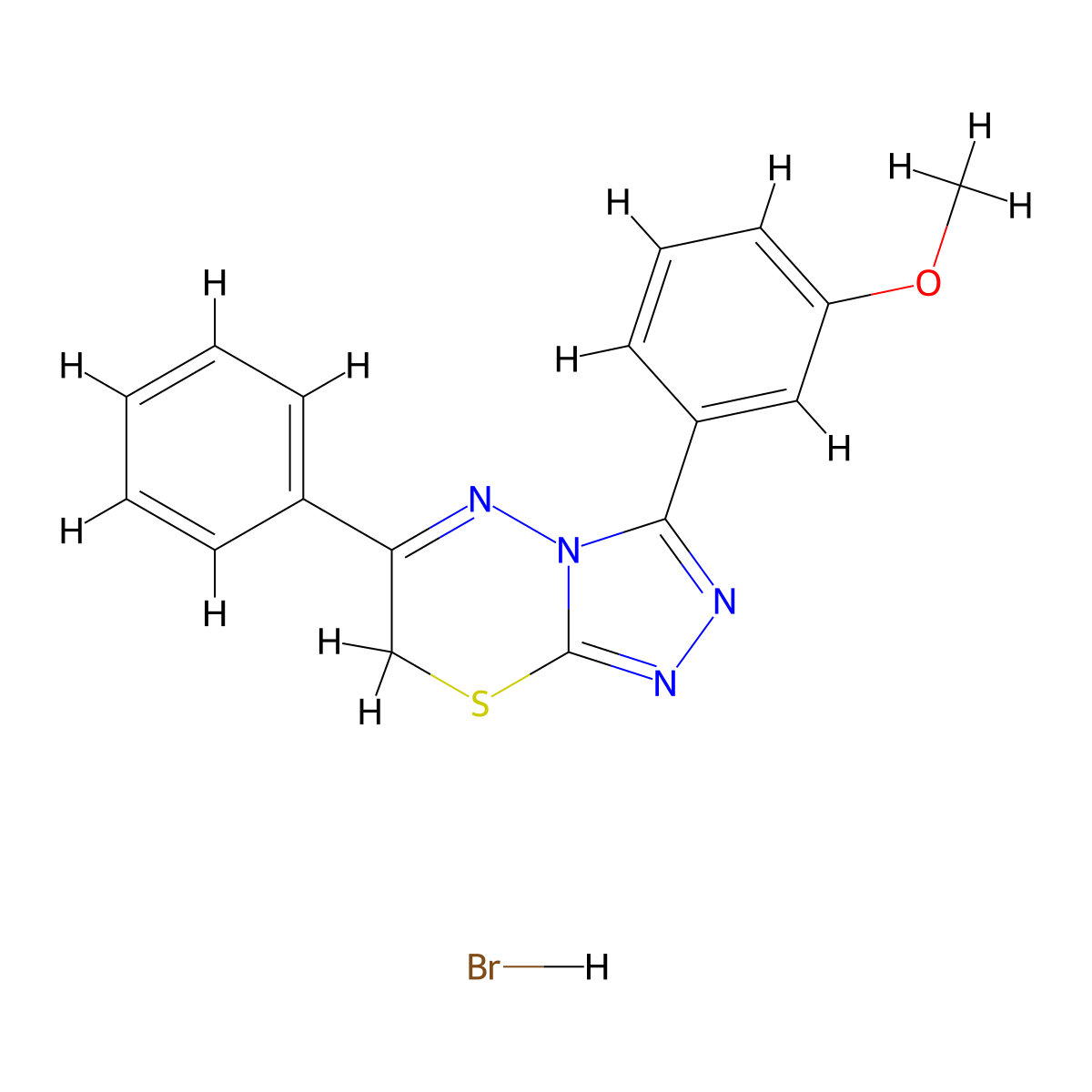 3-(3-methoxyphenyl)-6-phenyl-7H-[1,2,4]triazolo[3,4-b][1,3,4]thiadiazine hydrobromide molecular structure, CAS 1179473-59-6