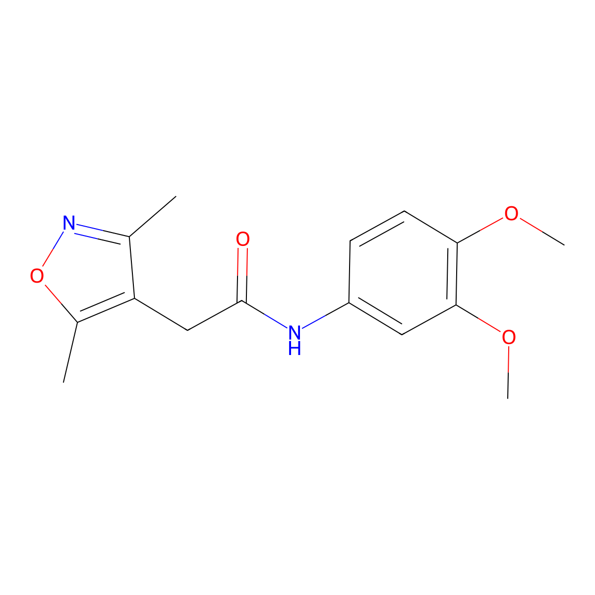 N-(3,4-dimethoxyphenyl)-2-(3,5-dimethyl-1,2-oxazol-4-yl)acetamide molecular structure, CAS 1179477-52-1
