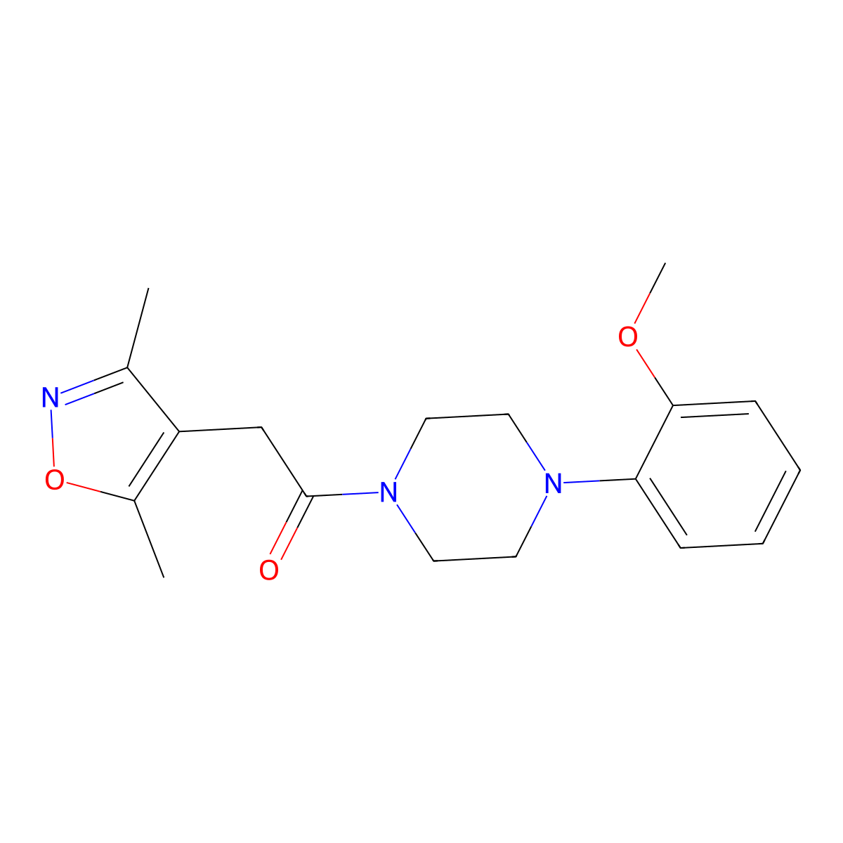 2-(3,5-Dimethyl-1,2-oxazol-4-yl)-1-[4-(2-methoxyphenyl)piperazin-1-yl]ethanone molecular structure, CAS 1179478-29-5