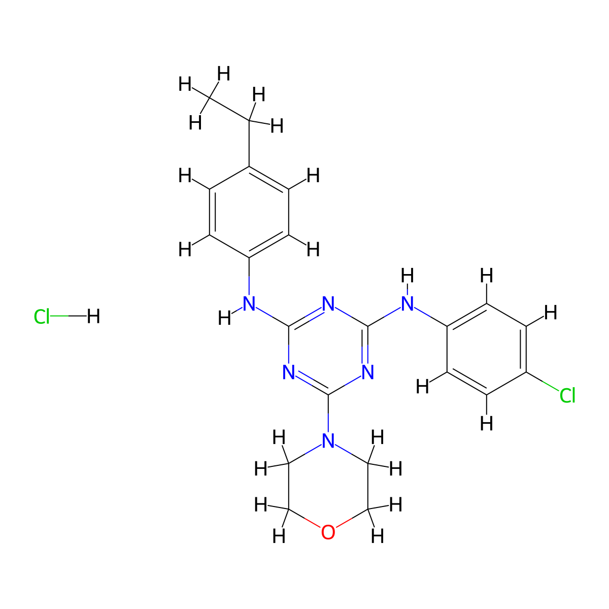 N2-(4-chlorophenyl)-N4-(4-ethylphenyl)-6-morpholino-1,3,5-triazine-2,4-diamine hydrochloride molecular structure, CAS 1179478-83-1