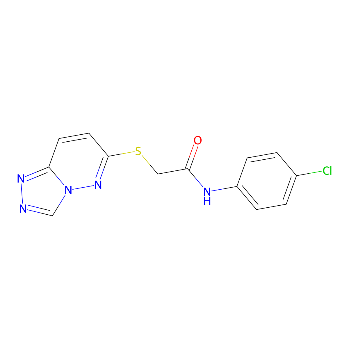 N-(4-chlorophenyl)-2-([1,2,4]triazolo[4,3-b]pyridazin-6-ylsulfanyl)acetamide molecular structure, CAS 1179481-41-4