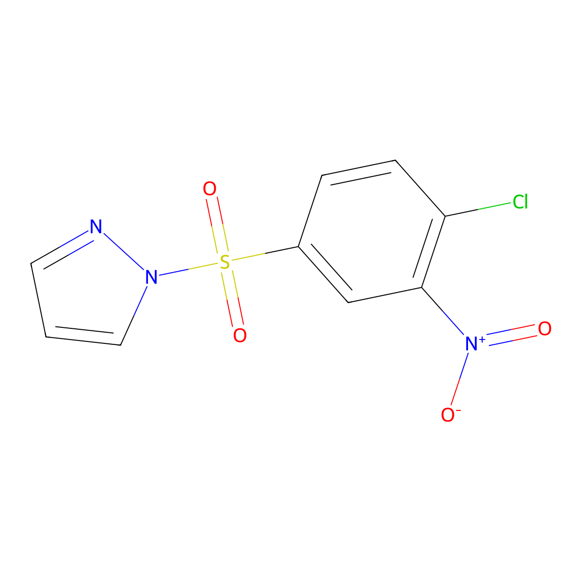 1-(4-chloro-3-nitrobenzenesulfonyl)-1H-pyrazole molecular structure, CAS 1179481-83-4