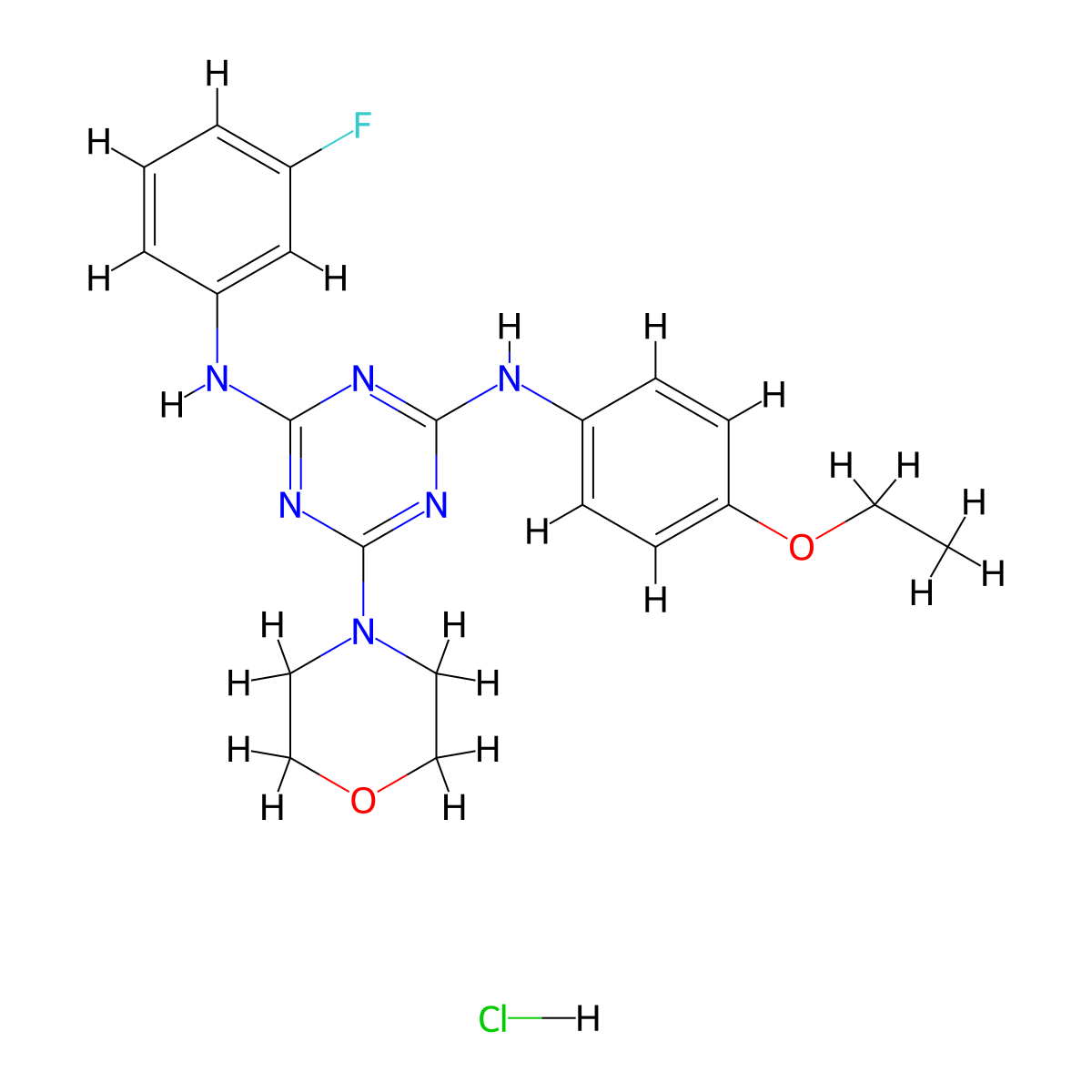 N2-(4-ethoxyphenyl)-N4-(3-fluorophenyl)-6-morpholino-1,3,5-triazine-2,4-diamine hydrochloride molecular structure, CAS 1179485-96-1