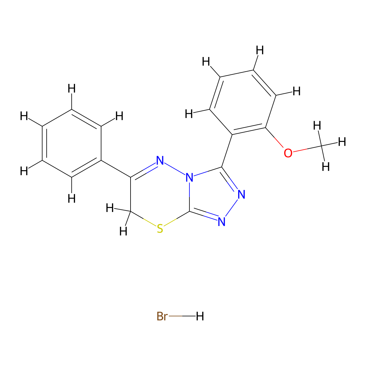 3-(2-methoxyphenyl)-6-phenyl-7H-[1,2,4]triazolo[3,4-b][1,3,4]thiadiazine hydrobromide molecular structure, CAS 1179486-62-4