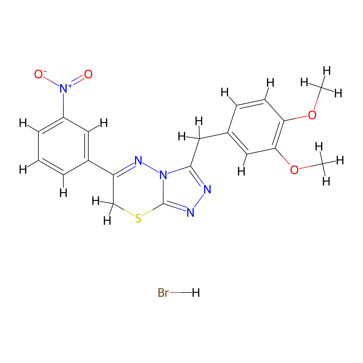 3-(3,4-dimethoxybenzyl)-6-(3-nitrophenyl)-7H-[1,2,4]triazolo[3,4-b][1,3,4]thiadiazine hydrobromide molecular structure, CAS 1179486-69-1