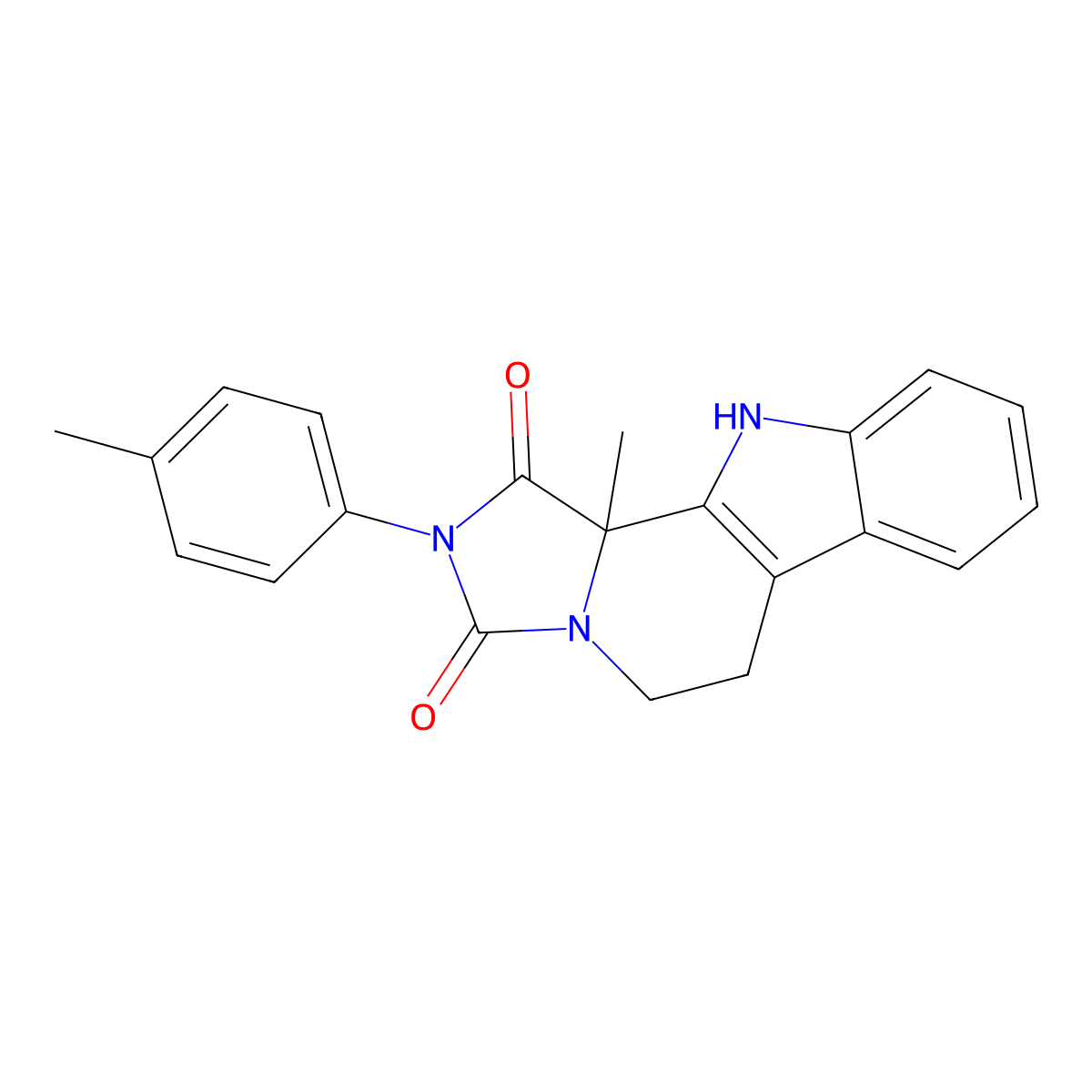 11b-methyl-2-(4-methylphenyl)-5,6,11,11b-tetrahydro-1H-imidazo[1',5':1,2]pyrido[3,4-b]indole-1,3(2H)-dione molecular structure, CAS 1179489-68-9