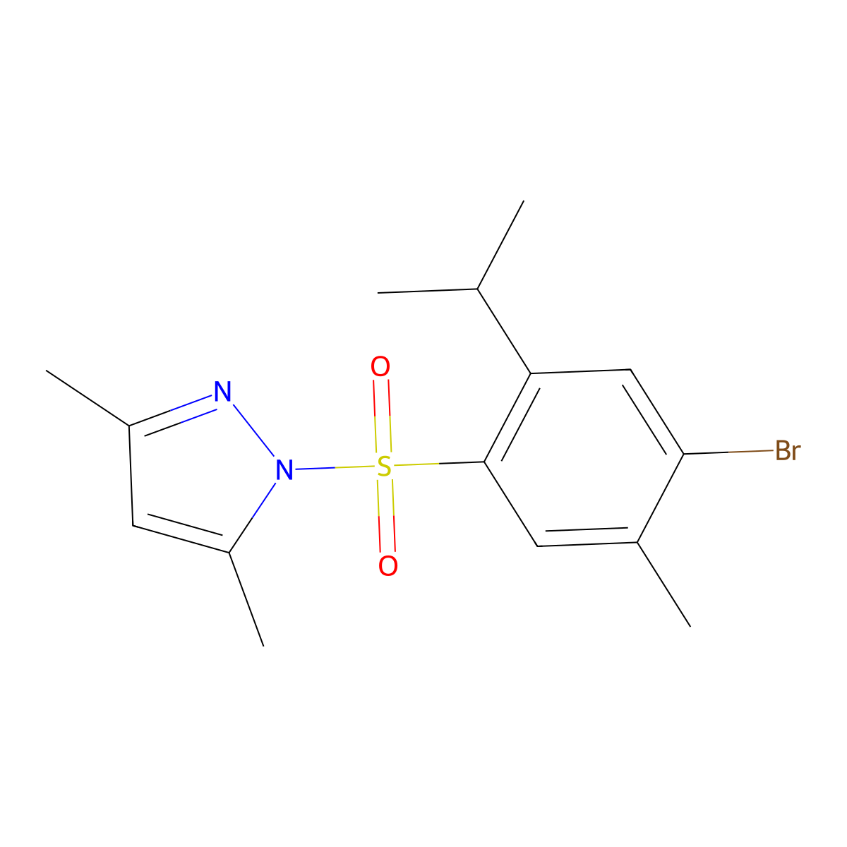 1-[(3,5-Dimethylpyrazolyl)sulfonyl]-4-bromo-5-methyl-2-(methylethyl)benzene molecular structure, CAS 1179491-09-8
