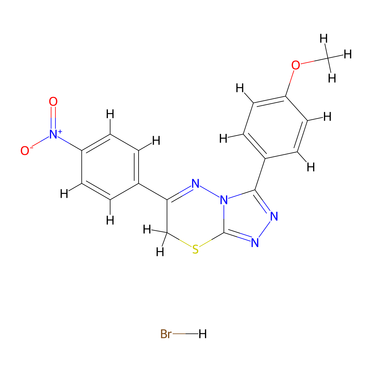 3-(4-methoxyphenyl)-6-(4-nitrophenyl)-7H-[1,2,4]triazolo[3,4-b][1,3,4]thiadiazine hydrobromide molecular structure, CAS 1179492-23-9