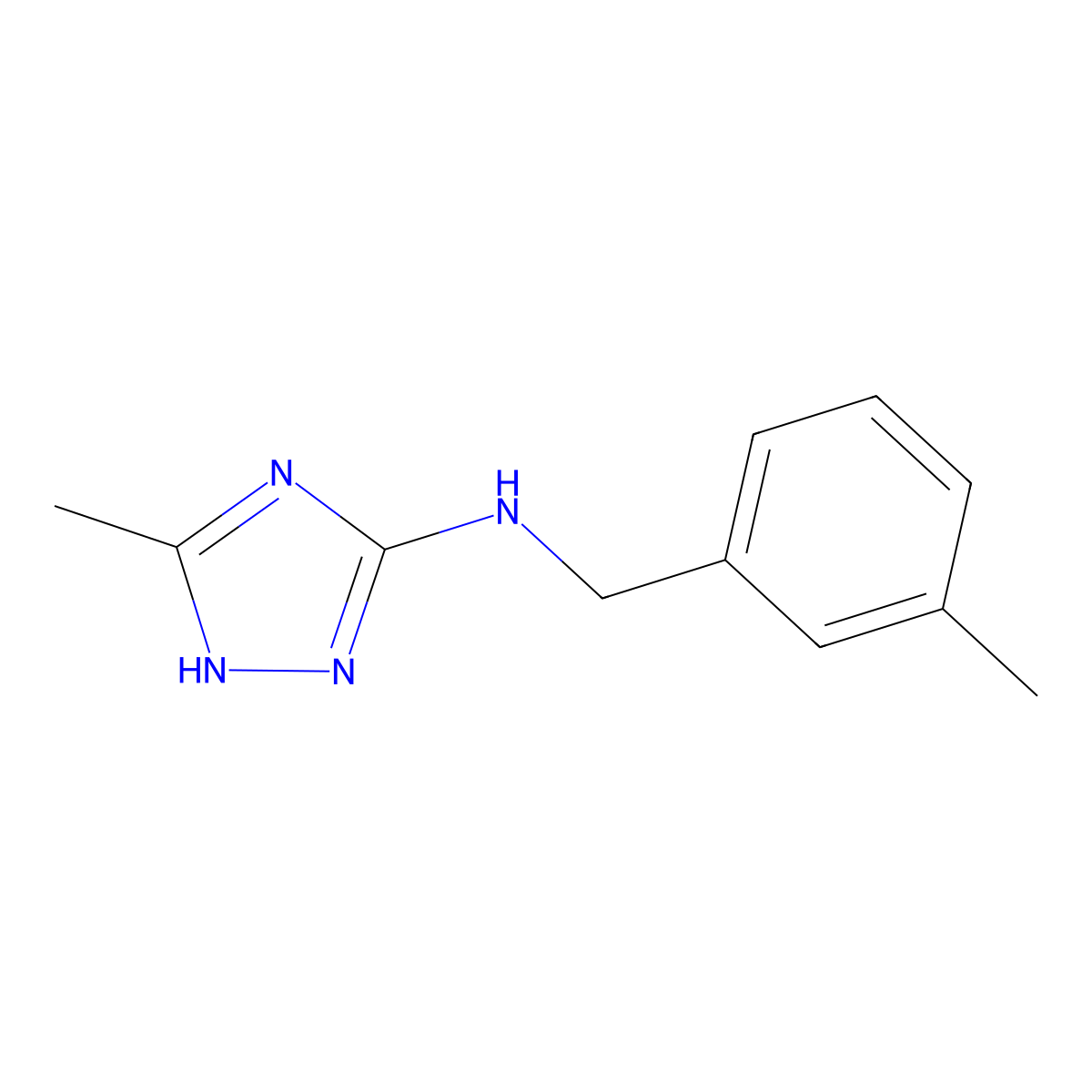 3-methyl-N-(3-methylbenzyl)-1H-1,2,4-triazol-5-amine molecular structure, CAS 1179493-36-7