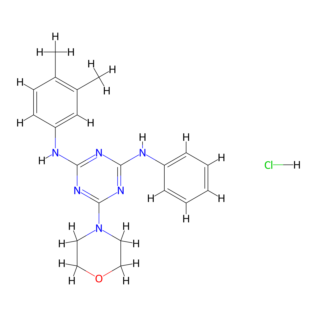 N2-(3,4-dimethylphenyl)-6-morpholino-N4-phenyl-1,3,5-triazine-2,4-diamine hydrochloride molecular structure, CAS 1179495-04-5