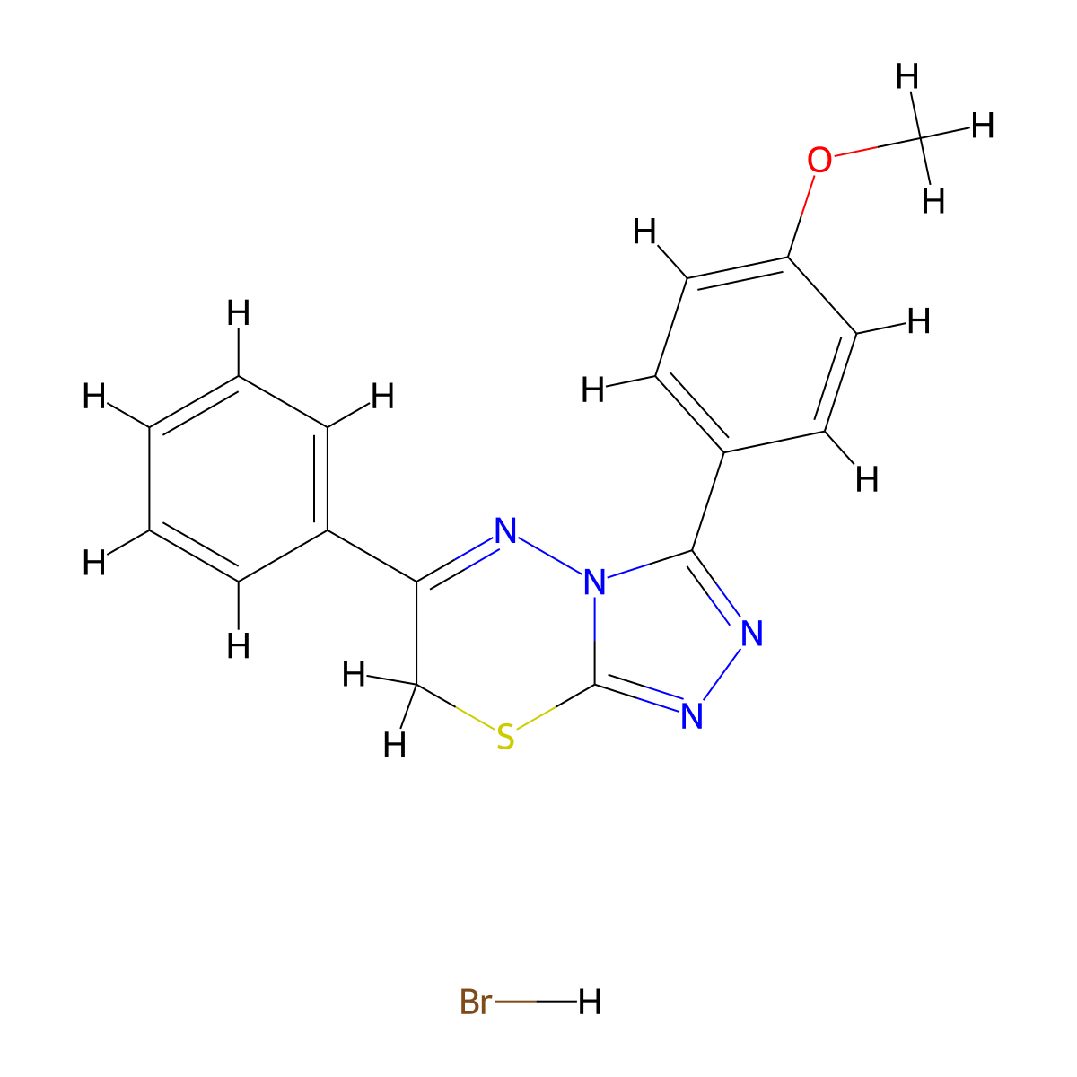 3-(4-methoxyphenyl)-6-phenyl-7H-[1,2,4]triazolo[3,4-b][1,3,4]thiadiazine hydrobromide molecular structure, CAS 1179499-36-5